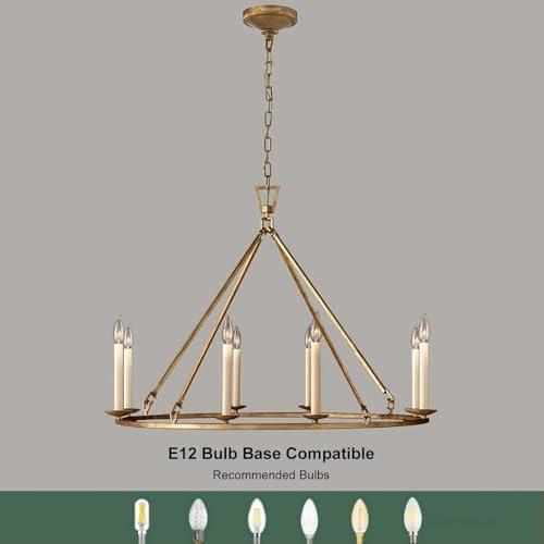 LOVEDIMA 354 Antique Brass 8 Light Chandelier