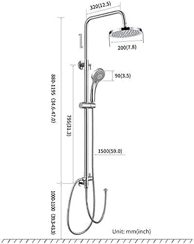 Swivel Shower Column with Hand and Rain Shower Heads