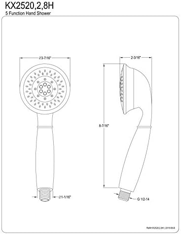 Kingston Brass KX2522H Handheld Showerhead with 5 Spray Functions