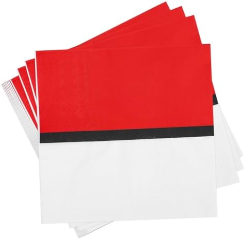 60pcs Cartoon Napkins with Red White Design