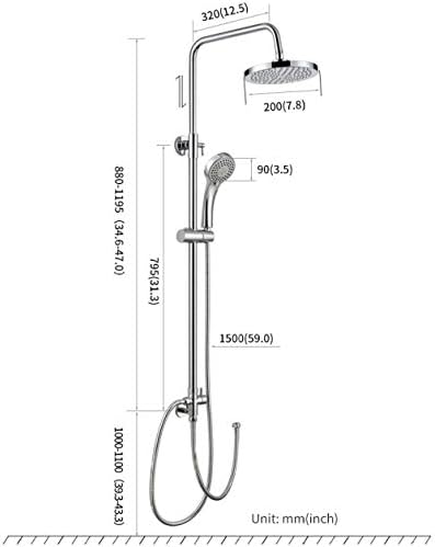 Swivel Shower Column with Hand and Rain Shower Heads 1