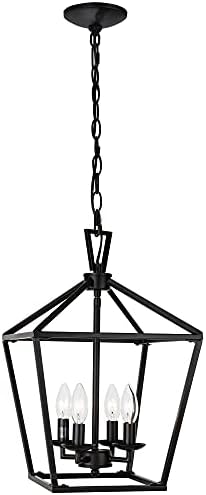 Untrammelife 4 Light Black Lantern Pendant Light