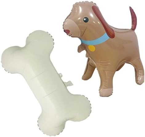 2 Pcs Dog Birthday Balloon Set with Dog Bone Foil Balloons