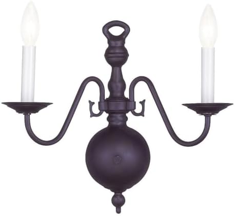 2 Light Bronze Wall Sconce with Steel Frame