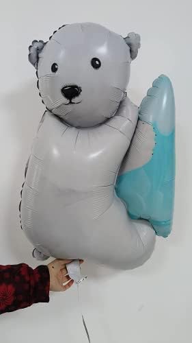 CYMYLAR Polar Bear Balloons 35 Inch 3pcs for Animal Theme Parties