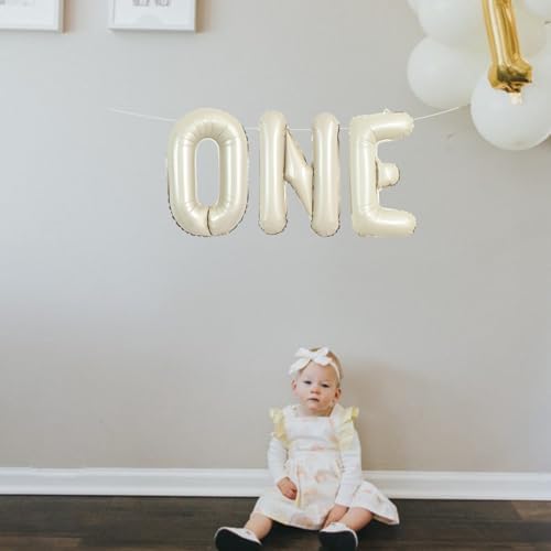 TONIFUL 16 Inch Cream White Letter Balloons Set A-Z 26 Pcs