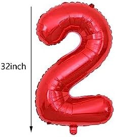 7pcs Watermelon Foil Balloons for 2nd Birthday Decorations