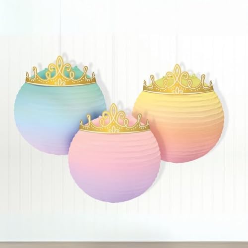 Disney Princess Paper Hanging Lanterns Pack of 3 Tiara Decor
