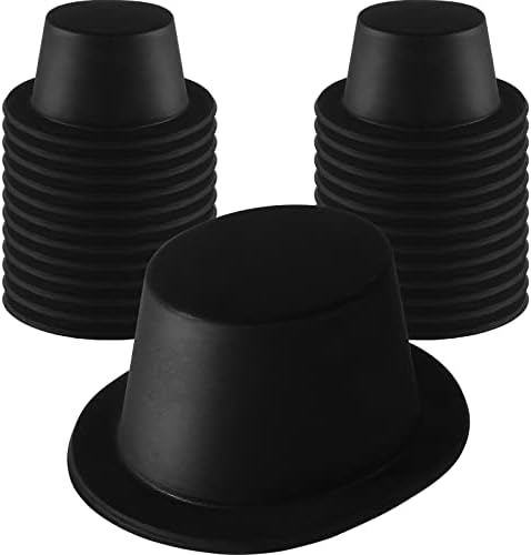 SATINIOR 24 Piece Black Plastic Top Hat Set