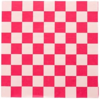 Hot Pink Checker Large Paper Napkins - Pack of 20