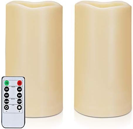 Amagic 3x6 Inch Waterproof Flameless Candles with Remote and Timer