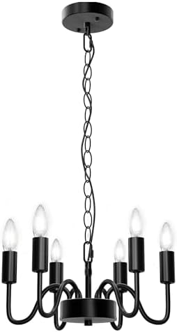 Hansang Black Chandelier with Adjustable Rope