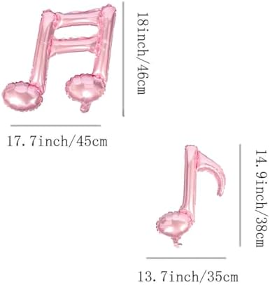 10PCS Music Note Balloons 16 Inch Pink Party Decor