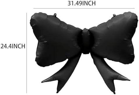 3 Piece Black Bow Balloons for Party Decorations