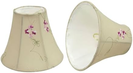 Aspen Creative 30055-2A Bell Clip-On Lamp Shade Apricot Set of 2
