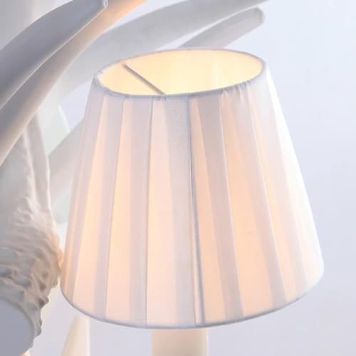 Classical Deer Antler Wall Candle Sconces with Fabric Shade 1