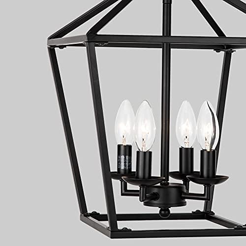 Untrammelife 4 Light Black Lantern Pendant Light