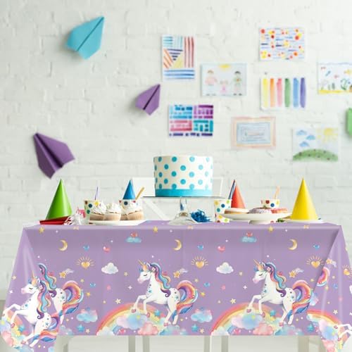 4 Pack Unicorn Tablecloths for Birthday Parties