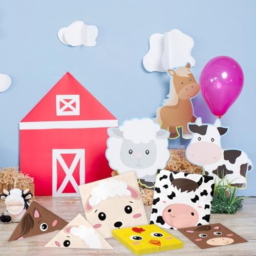 40Pcs Farm Animals Napkins Birthday Party Decor