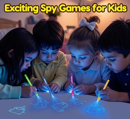 16PCS Invisible Ink Pen with UV Light and Notebook for Kids