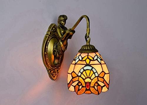 Tiffany Style Wall Lamp with Stained Glass Shade