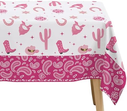 Hot Pink Cowgirl Party Tablecloths 4 Pack 54x108 Inches