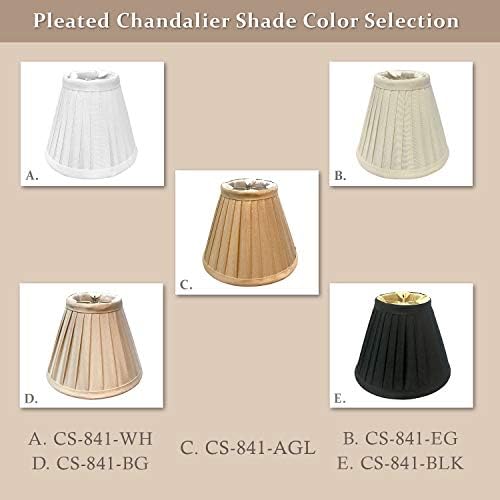 Royal Designs Inc Empire Pleated Chandelier Shade White 3x6x5