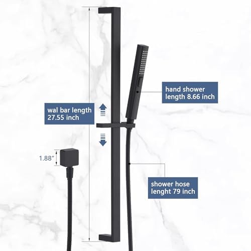 UCLIMAA Handheld Shower Head with Slide Bar Combo