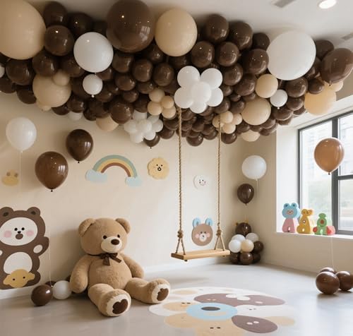 Dark Brown Latex Balloons 145pcs Set for Decorations