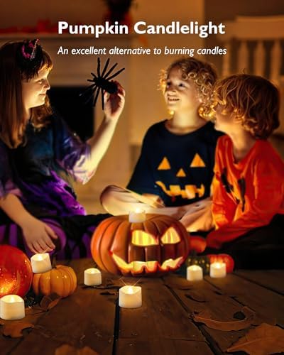 Homemory Timer Tea Lights Candles Battery Operated 12-Pack