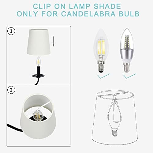 Lampwell Virgo Clip-on Chandelier Lamp Shades Set of 6 Beige