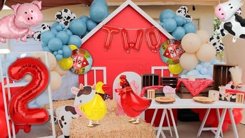 Farm Animal Walking Balloons 2nd Birthday Decor 14 Pcs