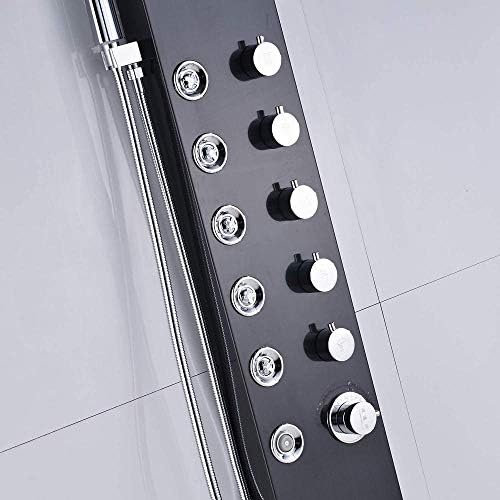 Gougeltd Shower Screen LED Shower Head with Hand Sprayer and 8 Massage Nozzles
