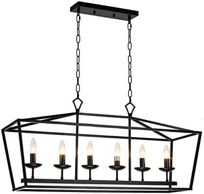 Shine Decor 6 Light Kitchen Island Linear Chandelier