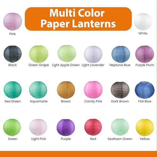 WYZworks Round Paper Lanterns 10 Pack Red 16 Inch
