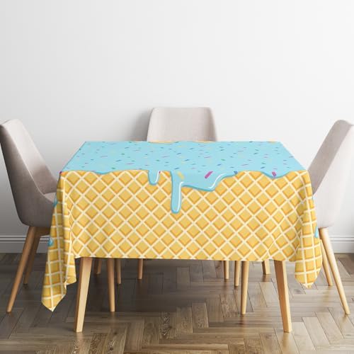 2 Pack Ice Cream Tablecloth for Kids Birthday Party