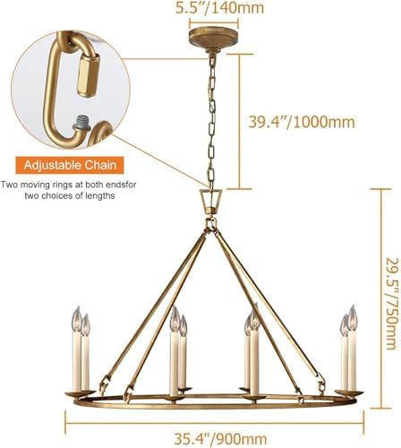 LOVEDIMA 354 Antique Brass 8 Light Chandelier