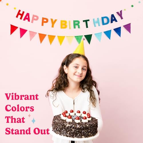 HOUSE OF PARTY Pastel Rainbow Balloons 140 Pcs Happy Birthday Banner