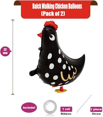 Wstewoo Walking Chicken Balloons Pack of 4