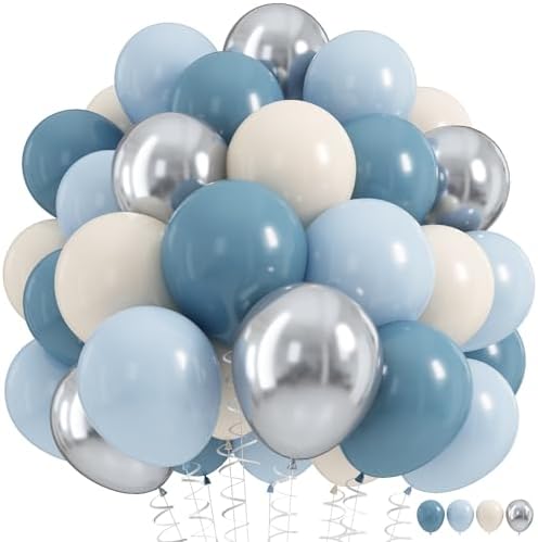 Dusty Blue Balloon Set 60Pcs 12 Inch Birthday Decor