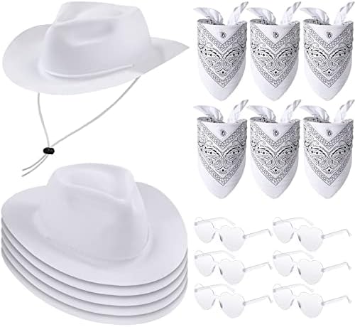Newcotte 18 Pcs Western Cowboy Hat Set