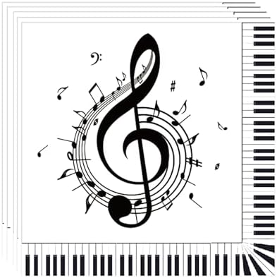 40Pcs Music Themed Napkins with Piano Keyboard Notes