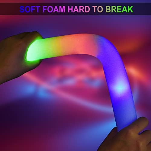 LifBetter 58Pcs Foam Glow Sticks with 3 Modes