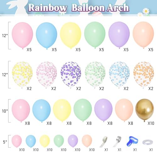 Amandir 164PCS Pastel Balloon Garland Kit
