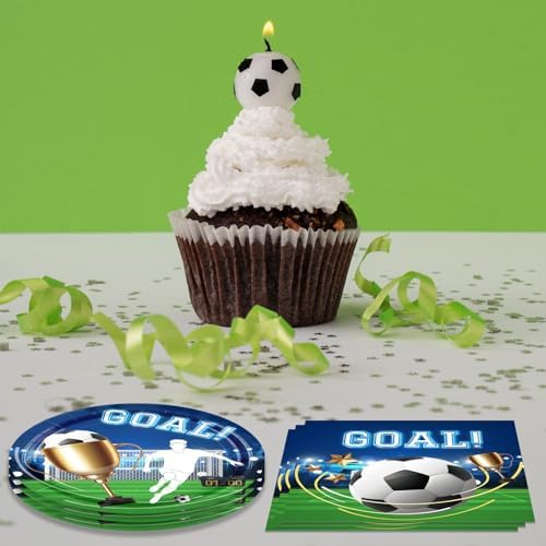 HiToJY 40 PCS Soccer Party Tableware Set Plates Napkins for 20 Guests