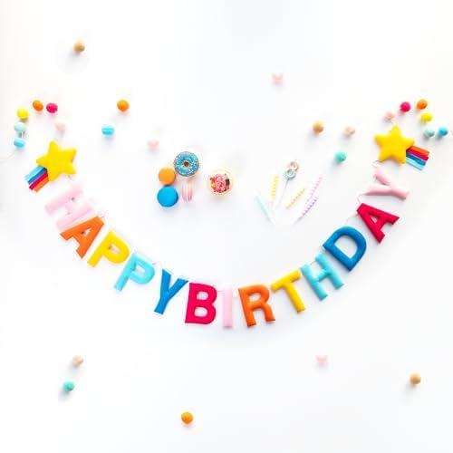 HOUSE OF PARTY Pastel Rainbow Balloons 140 Pcs Happy Birthday Banner 1