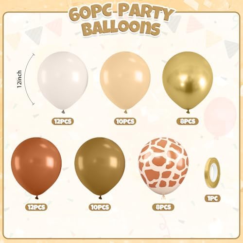 Safari Balloons 60pcs Jungle Animal Decor Set