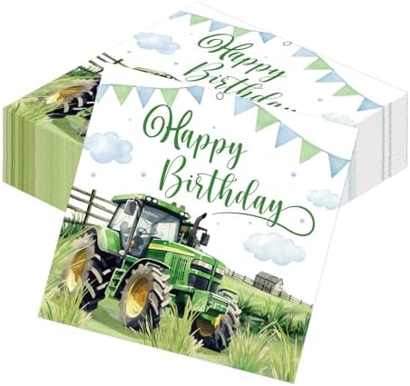 Tractor Themed Birthday Napkins 50PCS Farm Party Decorations