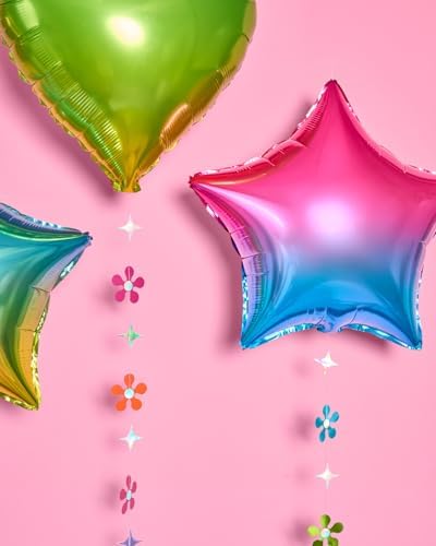 XO Fetti Groovy Rainbow Foil Balloon Pack 4 Pack