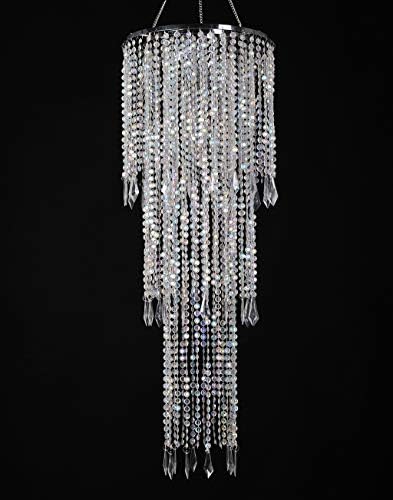 FlavorThings Iridescent Beaded Chandelier 3 Tiers